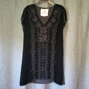 Johnny Was Black Velvet Dress